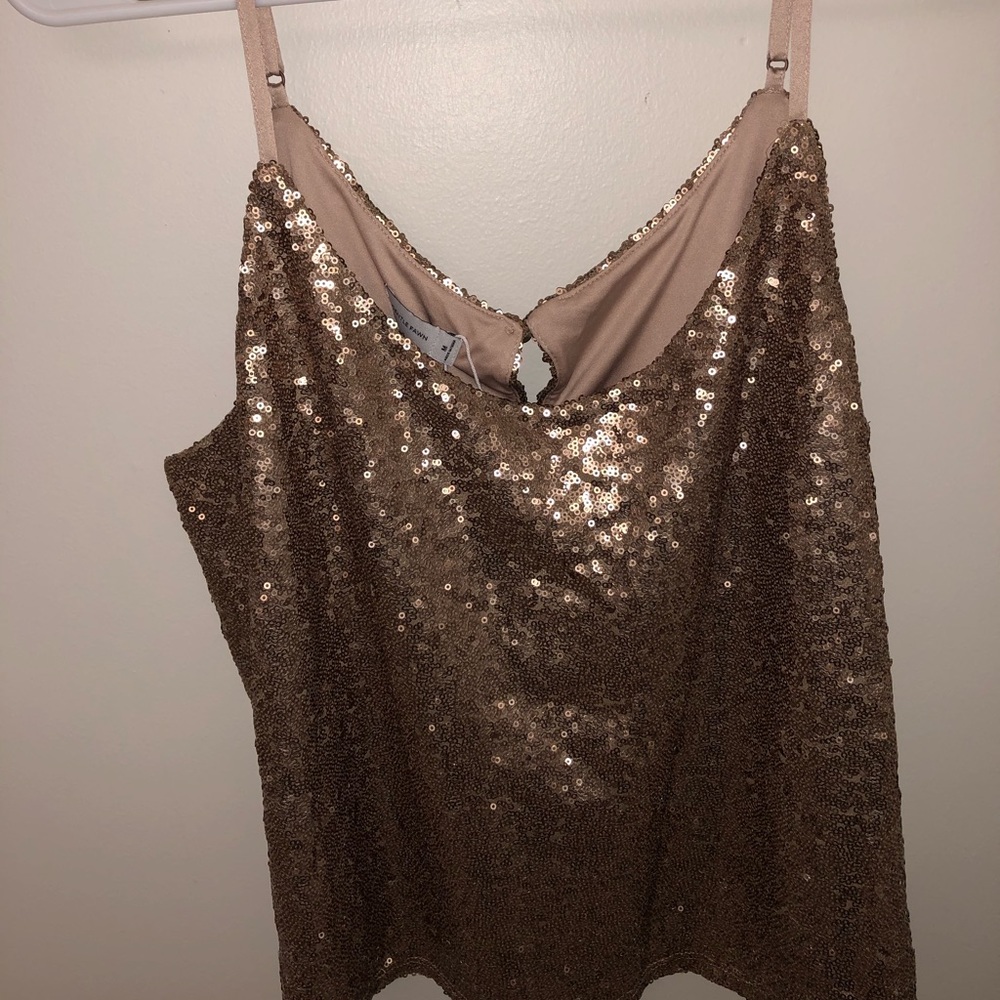 Gentle dawn antique gold sequin tank